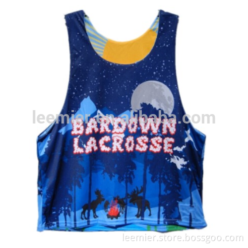 Sublimation custom design polyester lacrosse pinnies